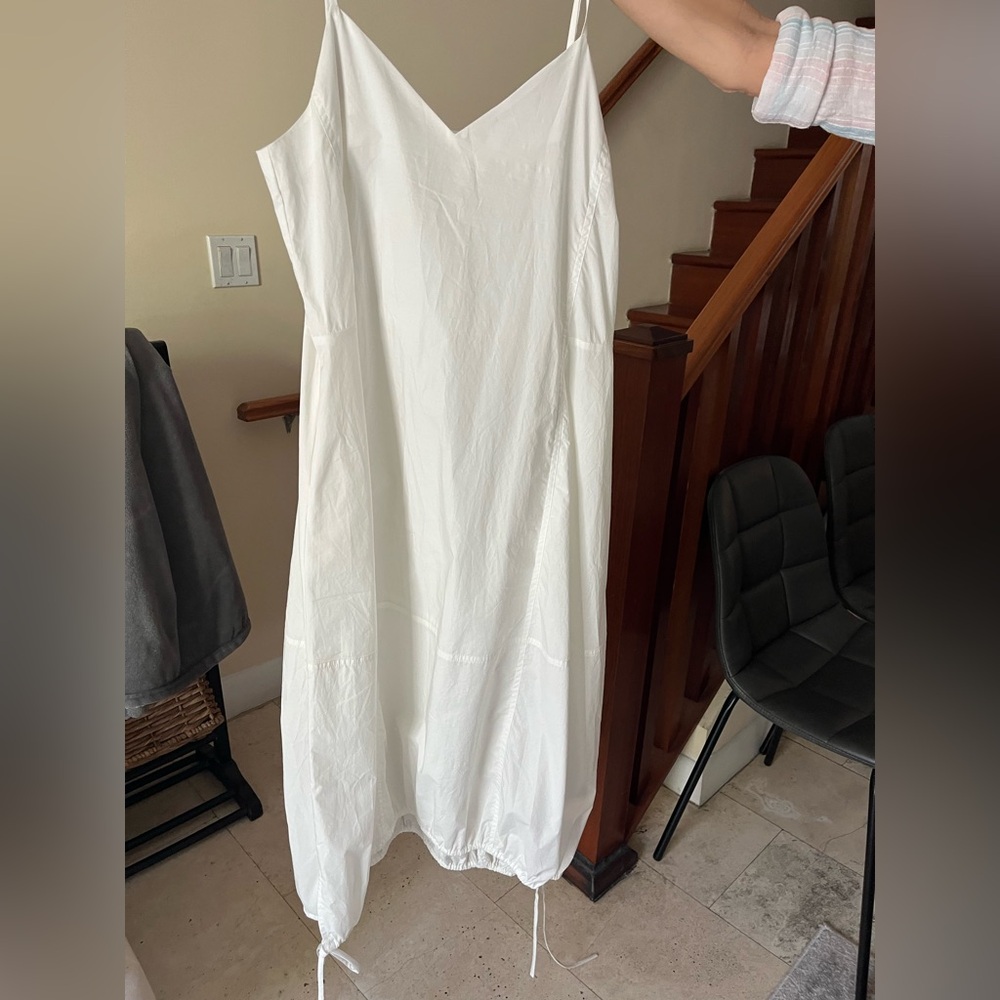 White bubble Strap Dress